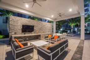 Outdoor Lounge Space with TV at Allure by Windsor, Florida, 33487
