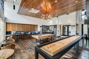 Recreation Room with Billiards Table and Shuffleboard at Dublin Station by Windsor, Dublin, California
