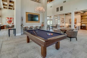 Recreation Room with Billiards Table at Windsor Republic Place, Austin, TX