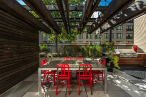 BBQ Grills and Outdoor Dining Area at The Victor by Windsor, 110 Beverly St, MA