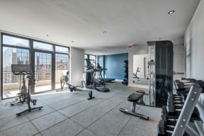 24-Hour Fitness Center With Free Weights at Halstead Tower by Windsor, Virginia, 22302