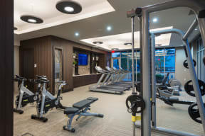 Strength Training Equipment in Fitness Center at Windsor at West University, Houston, TX