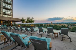 Relaxing Sundeck Around Pool at 1000 Speer by Windsor, Denver, CO