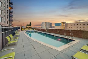Pool with Sundeck and Stunning Views at The Manhattan Tower and Lofts, Denver, Colorado
