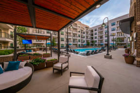 Poolside Lounge Areas with TVs at Windsor Old Fourth Ward, 608 Ralph McGill Blvd NE, GA