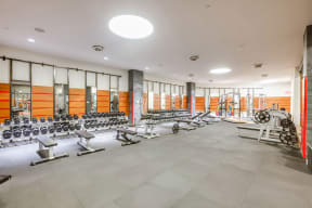 Fitness Center with Large Weight Lifting Area at The Aldyn, 60 Riverside Blvd., New York, NY 10069