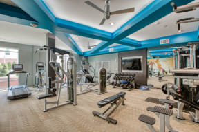 Free Weights And Cardio Equipment at Centric LoHi by Windsor, Denver, Colorado
