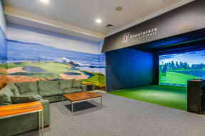 Golf simulator at The Aldyn, New York, NY