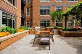 Courtyard with Grill and Picnic Area at Crescent at Fells Point by Windsor, Baltimore, MD
