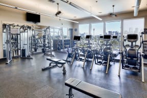 Cardio and strength equipment at Element 47 by Windsor, 2180 N. Bryant St., Denver