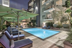 Spend the evening relaxing by the pool at Olympic by Windsor, 936 S. Olive St, CA