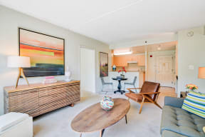 Living room at Windsor at The Gramercy, White Plains, NY