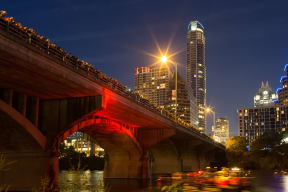 Walk .7 miles to Austin’s World Famous Congress “Bat” Bridge