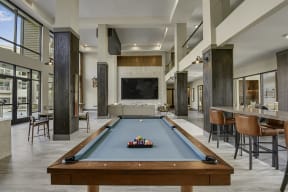 Pool table in lounge at Windsor Preston, TX, 75024