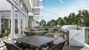 Elevated outdoor living space at THE MONARCH BY WINDSOR, 801 West Fifth Street, TX