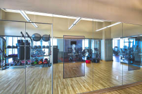 Fitness Center features Echelon Reflect smart mirrors