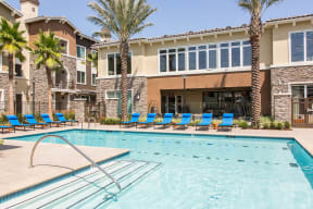 Resort-style pool with sun deck at Valentia by Windsor, California