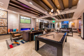 Billiards Table In Clubhouse at Valentia by Windsor, La Habra, 90631