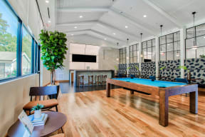 Entertainment Lounge with bar seating at Windsor at Oak Grove