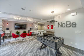 NoBe Market Apartments front office and fooseball table