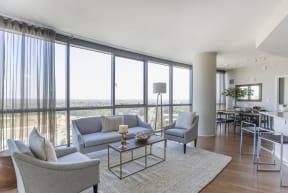 NoBe Market Apartments living room and windows