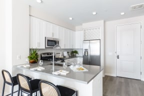Gourmet Kitchen With Island at Station Bay, New Jersey, 08879
