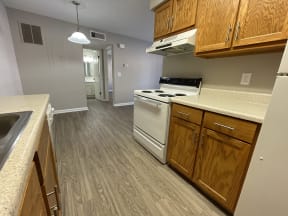 Apartments in North Charleston for Rent - The Retreat at Palm Pointe Apartments Galley Kitchen with dedicated dining room