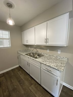 Retreat at Palm Pointe, North Charleston South Carolina, white cabinetry in renovated kitchen