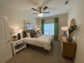 Duke of Charleston, Ladson South Carolina, main bedroom with ceiling fan