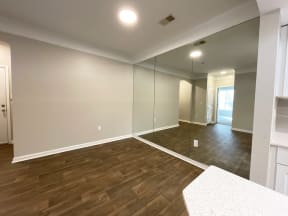 Lex at Brier Creek apartments in Morrisville, NC, dining room with floor to ceiling mirrors