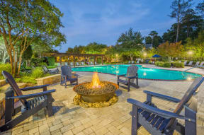 Lex at Brier Creek apartments in Morrisville, NC, firepit by pool