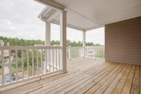 Lex at Brier Creek apartments in Morrisville, NC, spacious resident balcony