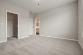 Lex at Brier Creek apartments in Morrisville, NC, large bedroom with new carpet