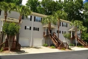 Congaree Villas, West Columbia South Carolina, exterior view of buildings with garages