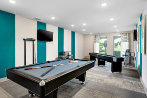 24-Hour Game Room with Billiards and Shuffleboard