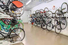 Burnside 26 in Portland, OR bike storage room