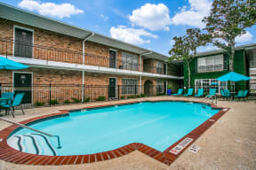 Blue Cool Swimming Pool at Bellaire Oaks Apartments, Houston, TX