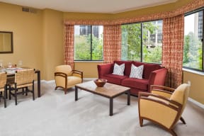 Open Living Room with Carpet