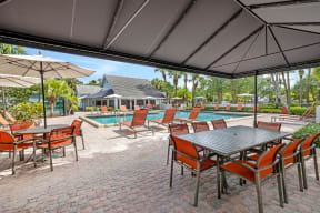 Resort style pool with large sundeck with plenty of lounge areas