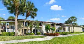 Exterior view of two story apartment building