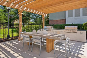 Outdoor patio with grills