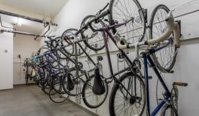 Apartments for Rent Portland OR - The Cordelia Apartment's Bike Rack in the Garage