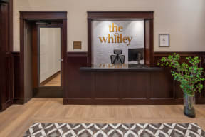 View of lobby area at The Whitley apartments.