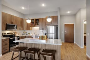 Bright kitchen at Nuvelo at Parkside Apartments in Apple Valley