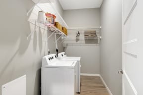 Walk in laundry at Nuvelo at Parkside Apartments
