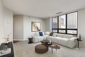 Galtier Towers Apartments in Dowtown St. Paul Living Room