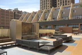 Kellogg Square Apartments in St. Paul, MN Fire Pits and Sundeck