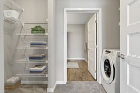 Nuvelo at Parkside Apartments in Apple Valley, MN Closet and Laundry