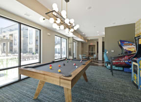Billiards and Video Games at Nuvelo at Parkside Apartments