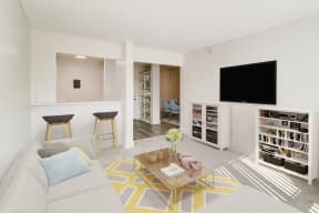 Living Room area of a 2 bedroom at Nutwood East Apartments